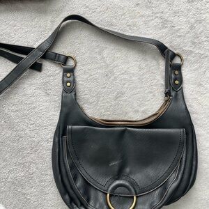 Black Leather Shoulder Bag